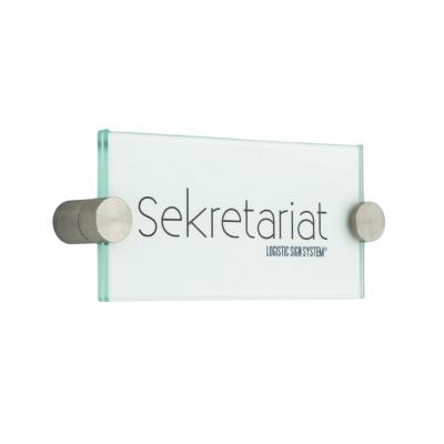 Türschild VITRUM K , Glasschild, Büroschild, Doppelglasschild